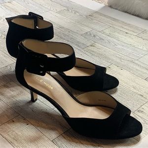 Pelle Moda  
Black Suede Low/ Mid Length Heels